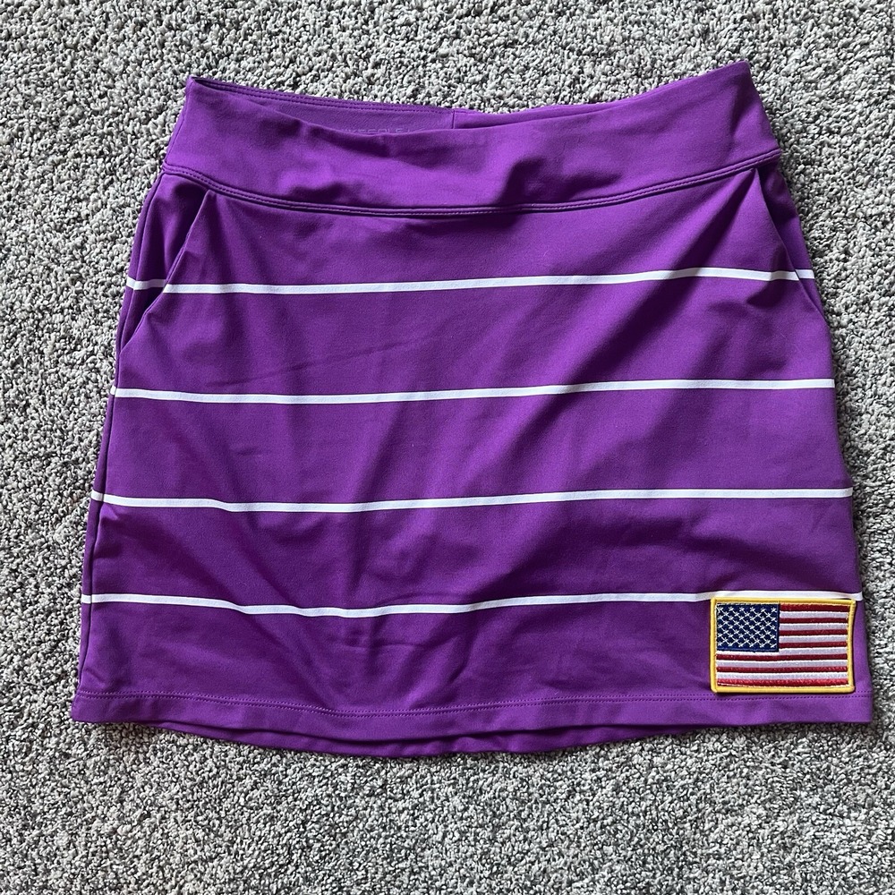 Nike Women's Purple&white striped Golf/tennis skort. XSmall‎ American Flag Patch